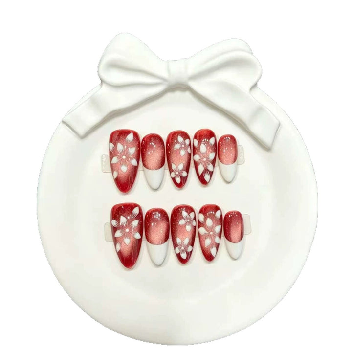 Blumenmuster Press-On Nagelset