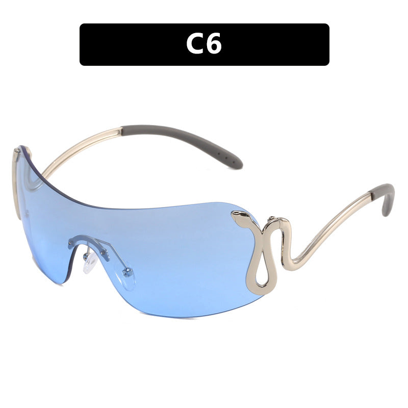Damen futuristische Sportsonnenbrille mit verspieltem Design Karnz