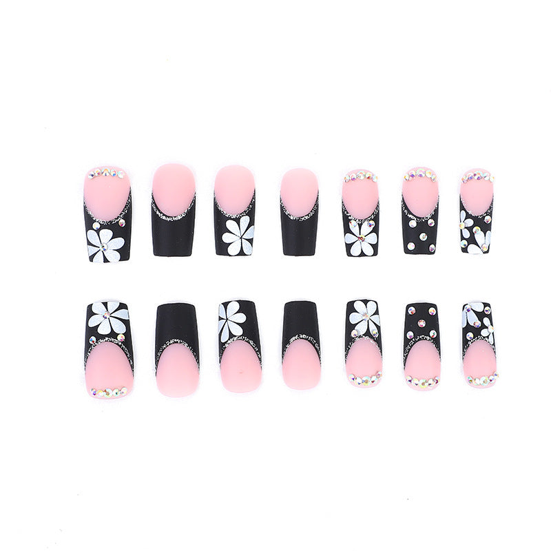 Glamouröses Floral- und Strass-Nagelkunst-Set