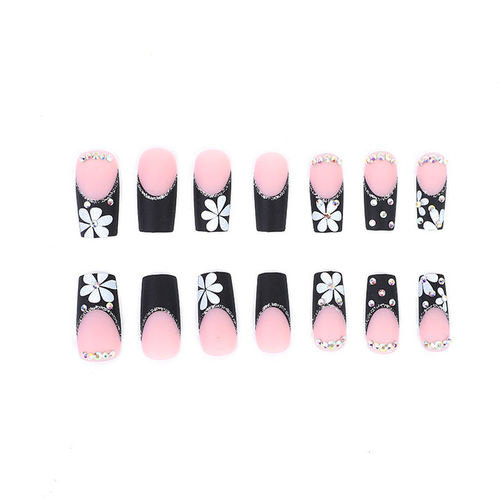 Glamouröses Floral- und Strass-Nagelkunst-Set