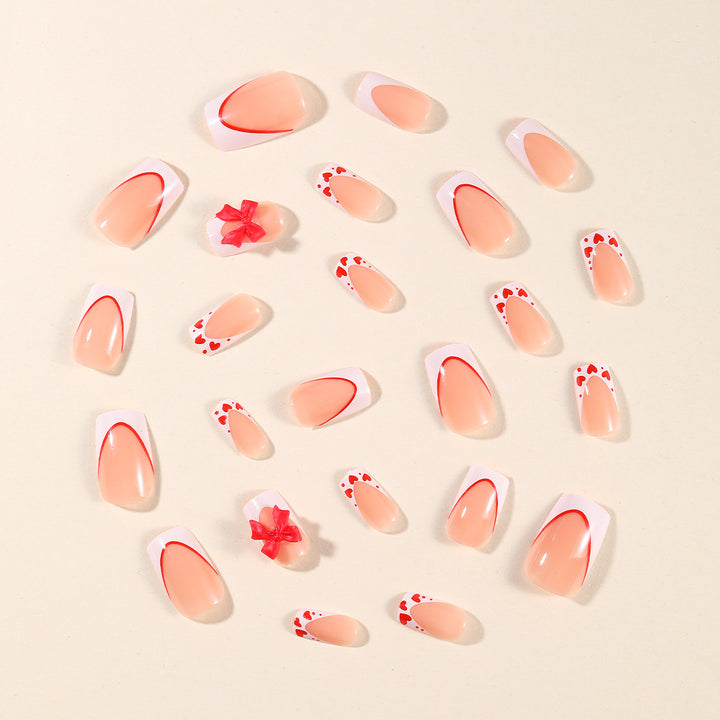 Romantische Herz-Akzent Nagelkunst Extensions Karnz