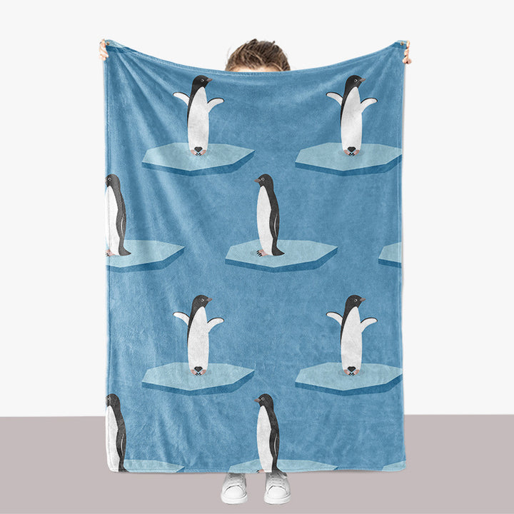Pinguin-Themen-Plüsch-Wurfdecke
