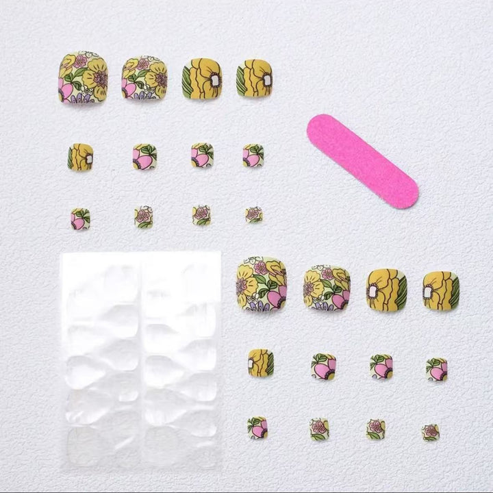 Kunstnagel-Set mit buntem Blumendesign Karnz