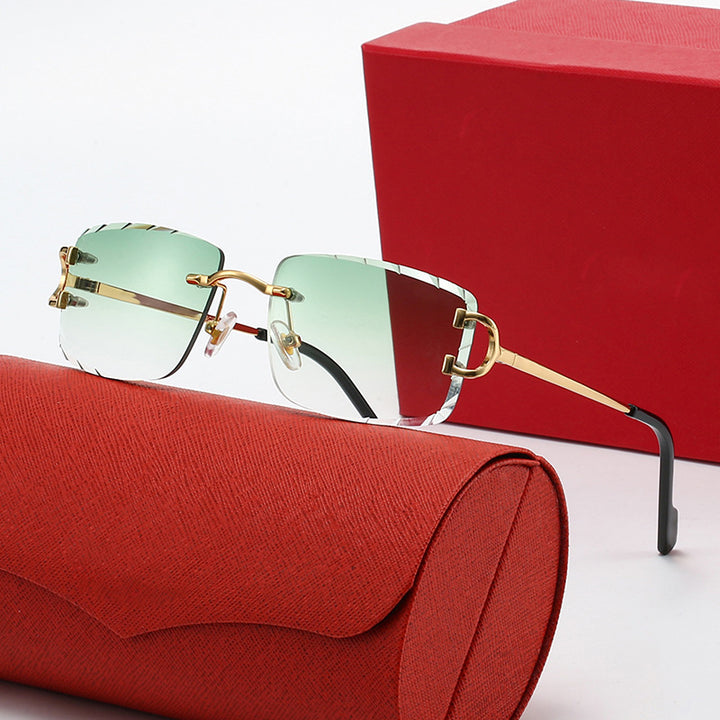 Damen elegante Halbrahmen Korrektionsbrille Karnz