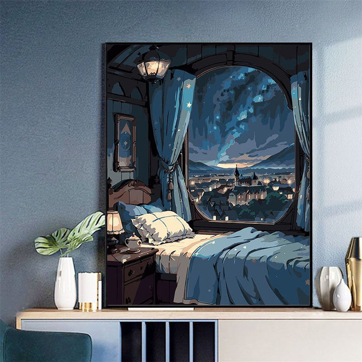 Gemütliche Schlafzimmer-Szene Leinwanddruck Karnz