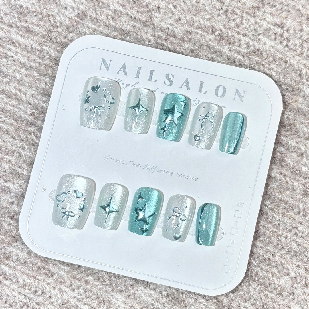 Press-On Nagel Kunst Set mit himmlischen Designs