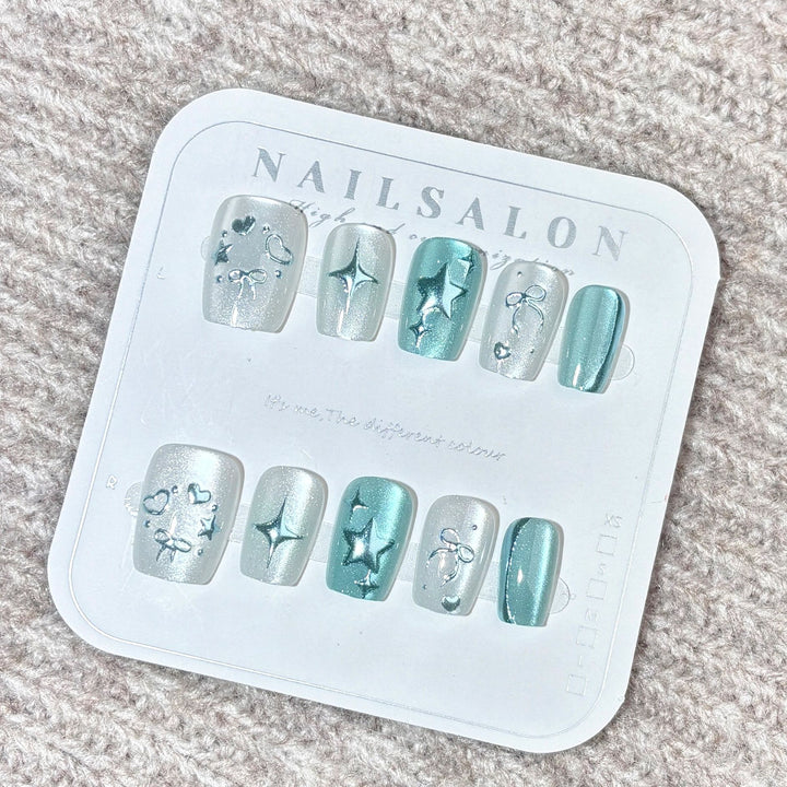 Press-On Nagel Kunst Set mit himmlischen Designs