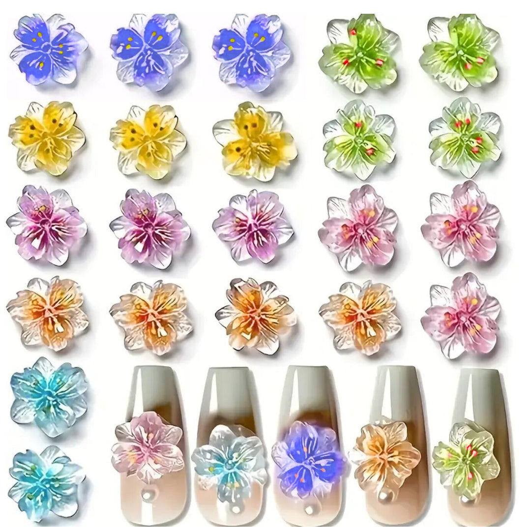 3D Blumen Nagel Kunst Charms