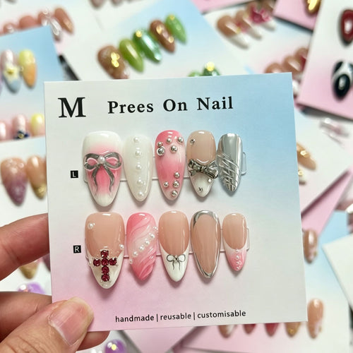 Dekorative handgemachte Press-On Nägel