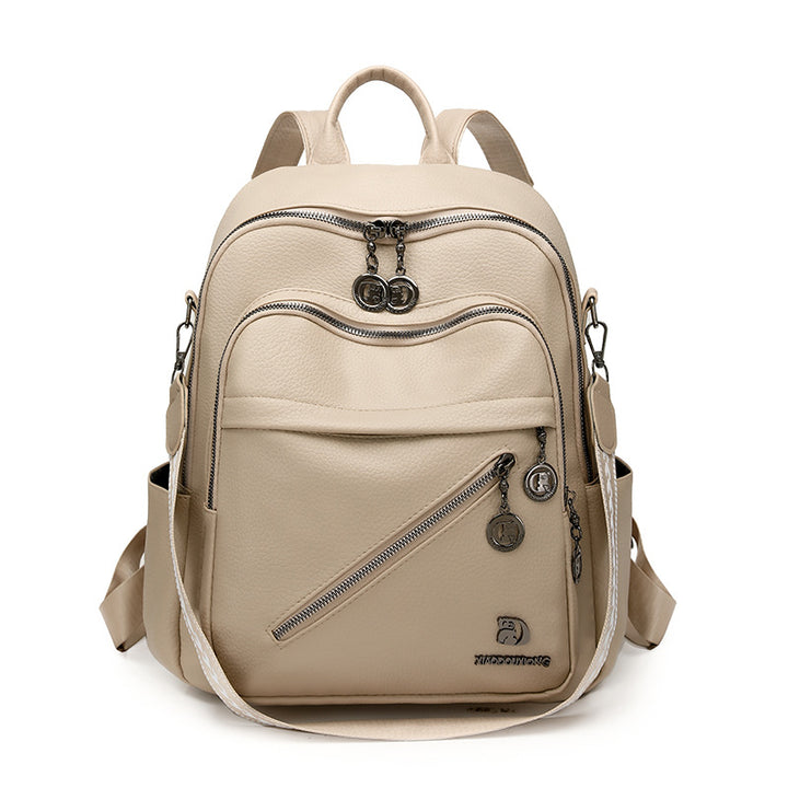 Multi-Fach Stylischer Leder-Rucksack Karnz