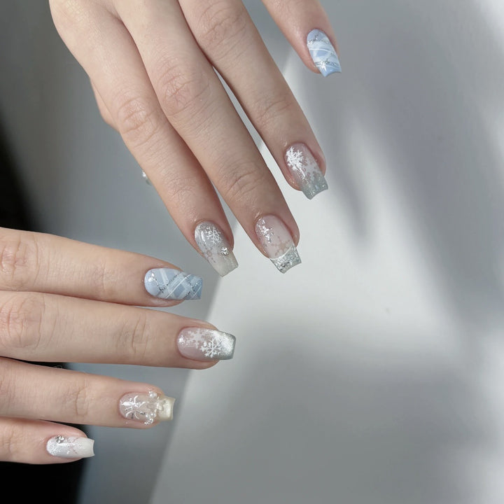 Winter-Themen Press-On Nagelkunst Set