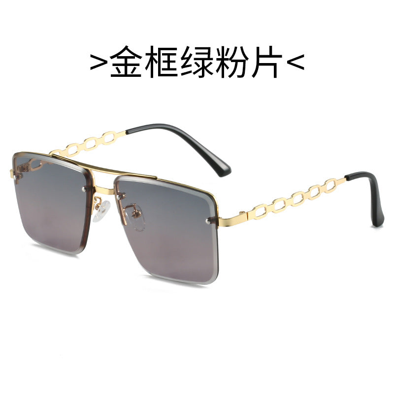 Damen Quadratische Sonnenbrille mit eleganter Kettenstruktur Karnz