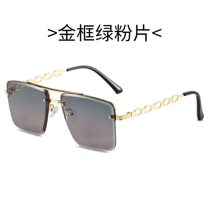 Damen Quadratische Sonnenbrille mit eleganter Kettenstruktur Karnz