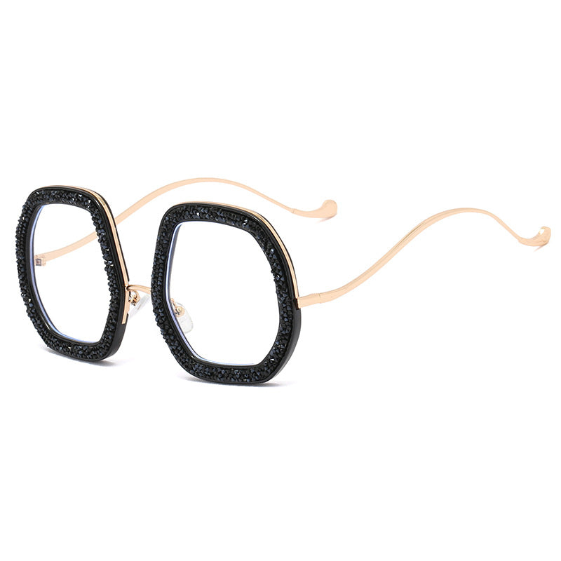 Damen extravagante Sonnenbrille mit funkelndem Rahmen Karnz