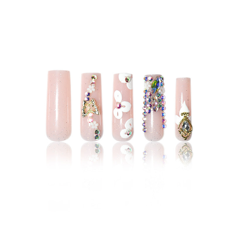 Blumen Decorative Press-On Nagelverlängerungen Karnz