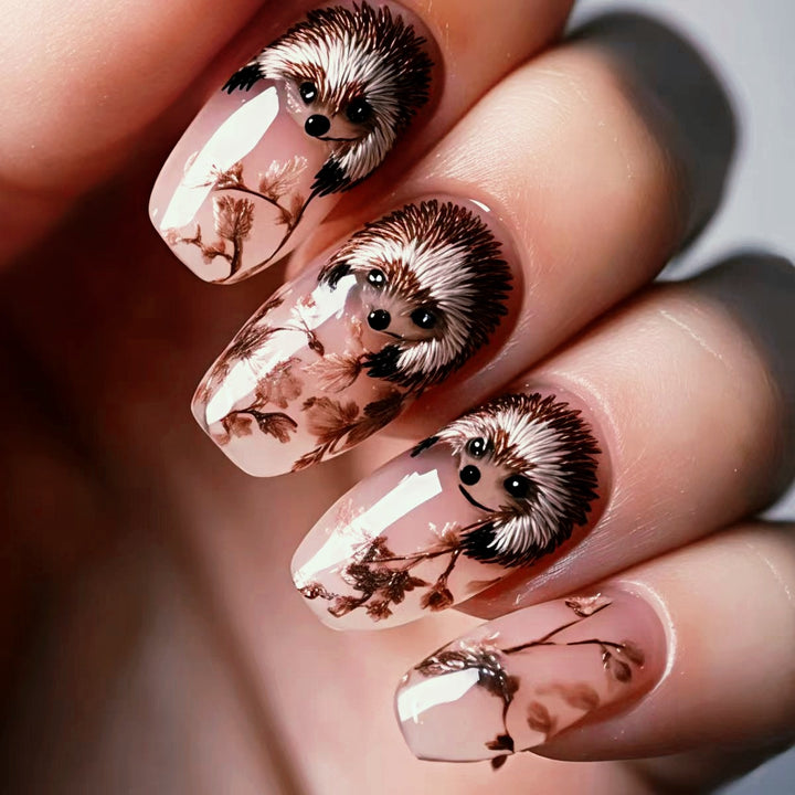 Kunstnägel mit Niedlichem Igel-Motiv Karnz