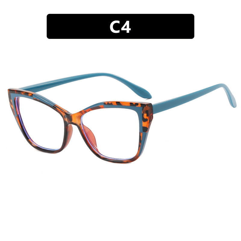 Damen Modische Cat-Eye Brille mit transparentem Rahmen Karnz