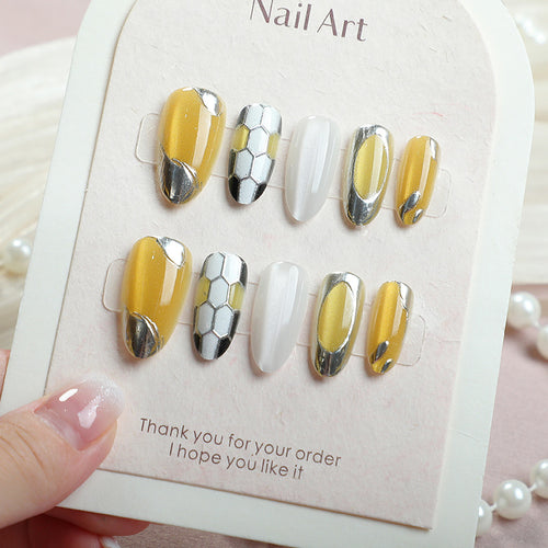 Metallic Akzent Press-On Nagel Set