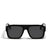 Damen Square-Sonnenbrille mit modischem transparentem Rahmen Karnz