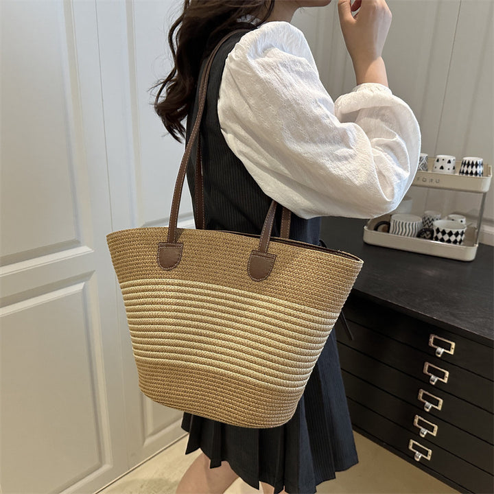 Stilvolle Strohtasche Strandtasche Karnz