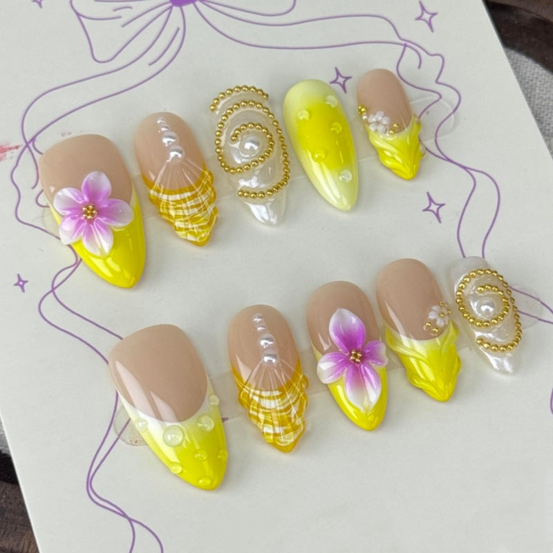 Künstlerisch gestaltetes Press-On Nagelset Karnz
