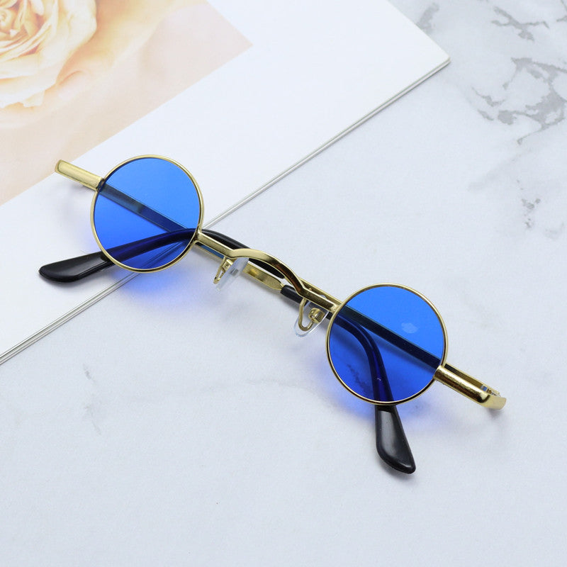 Retro-inspirierte runde Metallrahmen-Sonnenbrille Karnz