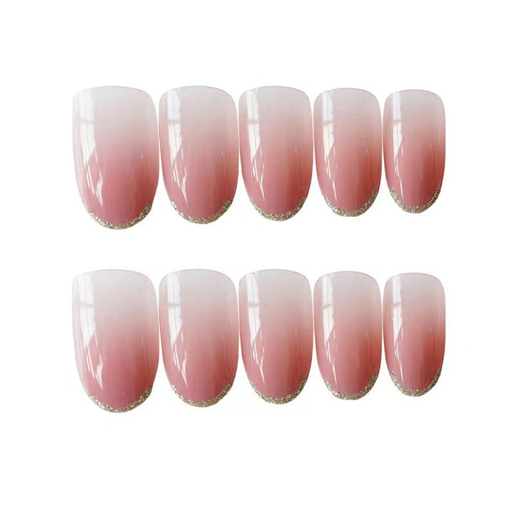 Elegante Ombre Französische Spitze Nagelverlängerungen Karnz