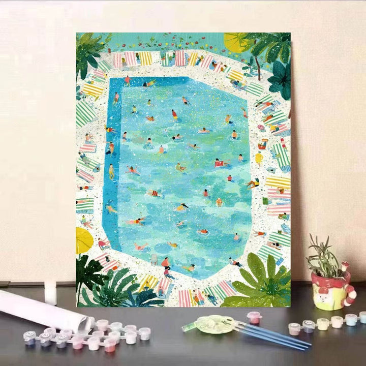 Creative Poolside Scene Paint by Numbers Kit Karnz