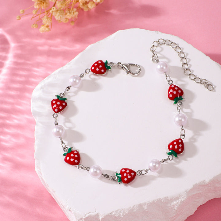 Erdbeer Charm Armband Karnz