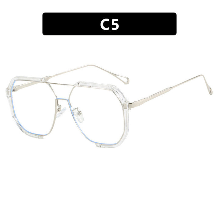 Damen extravagante Sonnenbrille im sechseckigen Design mit transparentem Rahmen Karnz