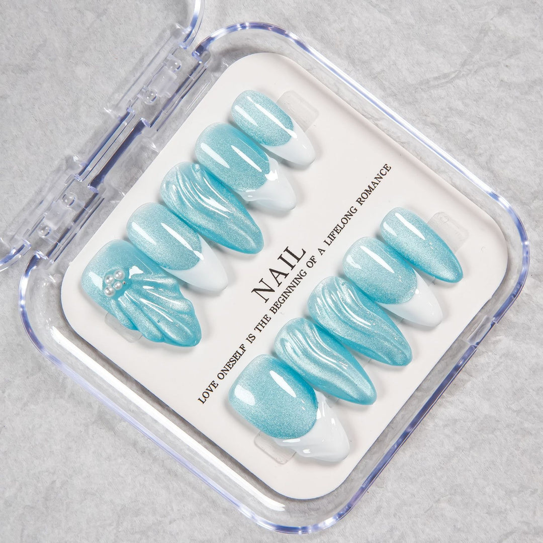 Glamouröse Glitter-Accent Press-On Nageltips
