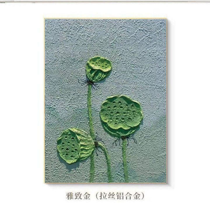 Texturiertes Lotusblumen-Canvas-Wandkunst