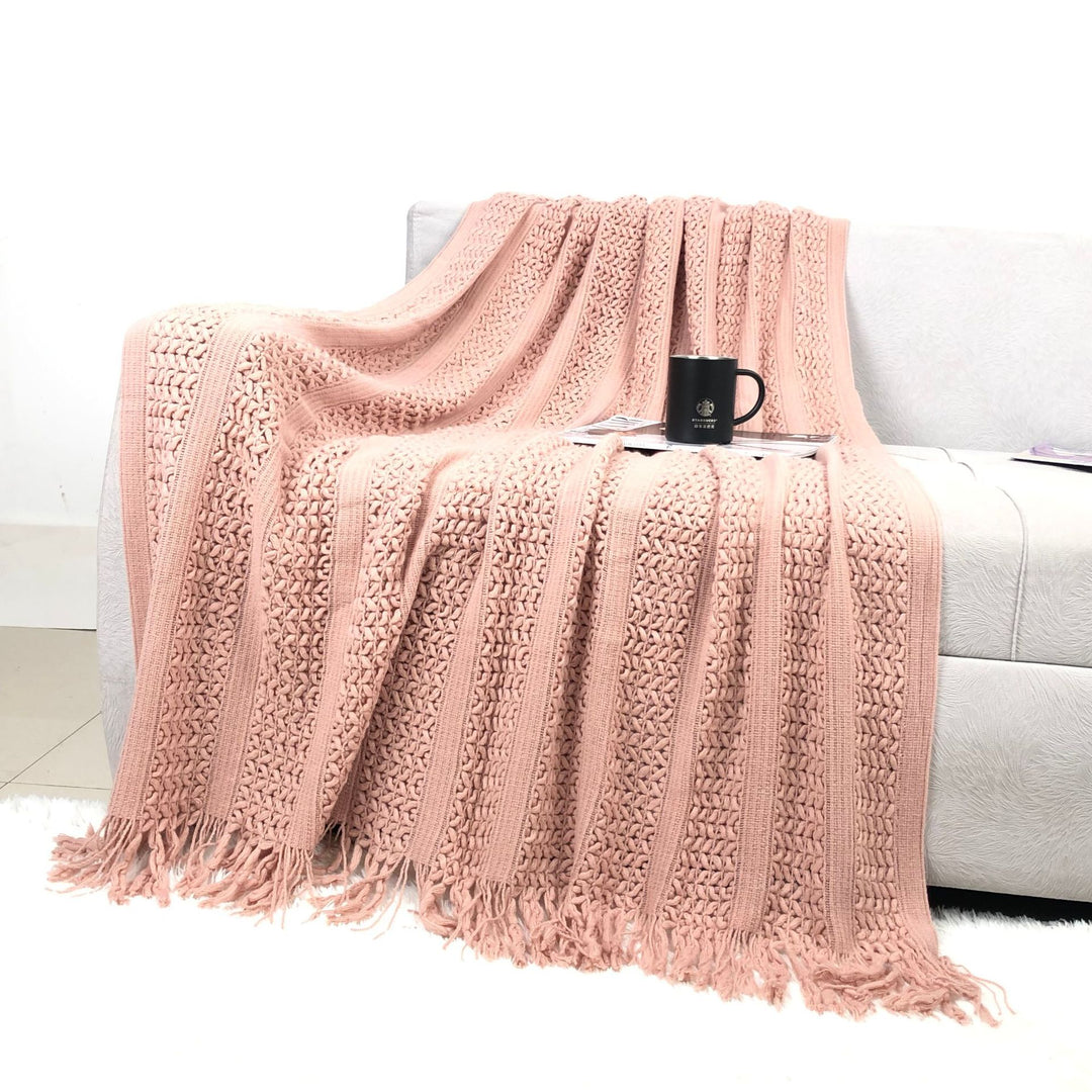 Gemütliche Strickdecke Karnz