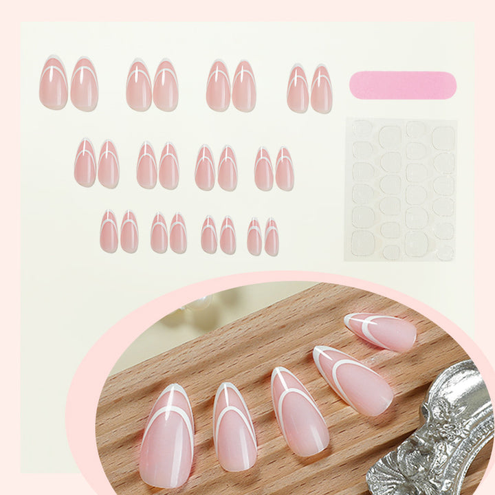 Designer Press-On-Nagelset mit eleganten geometrischen Mustern Karnz