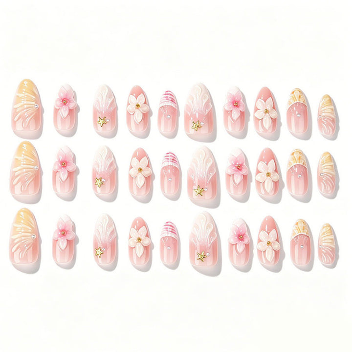 Floral Artistic Press-On Nails Set 1790736612