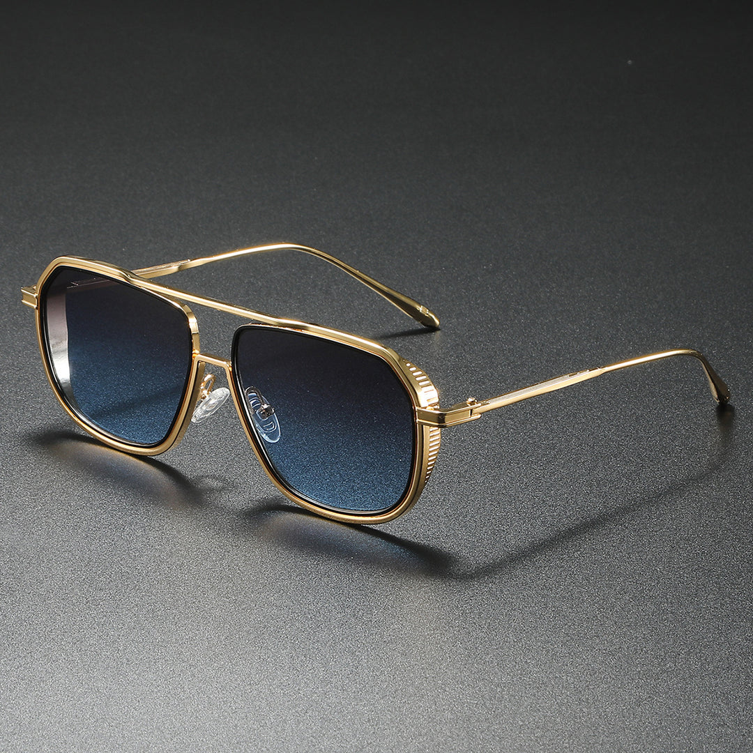Damen Elegante Sonnenbrille mit kantigem Metallrahmen Karnz