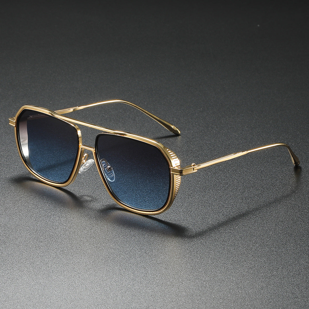Damen Elegante Sonnenbrille mit kantigem Metallrahmen Karnz