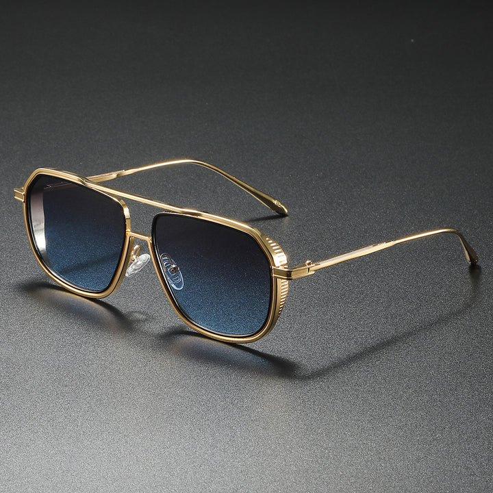 Damen Elegante Sonnenbrille mit kantigem Metallrahmen Karnz