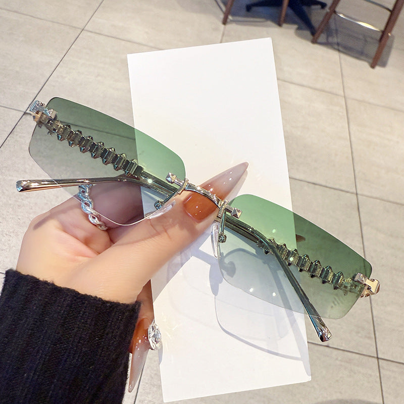 Modisch Vorne Slim Rechteck Sonnenbrille