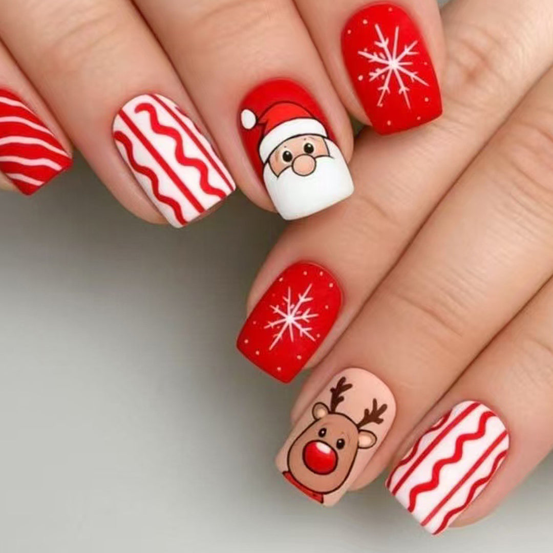 Kreative Weihnachtskunstnägel mit Festlichen Motiven Karnz