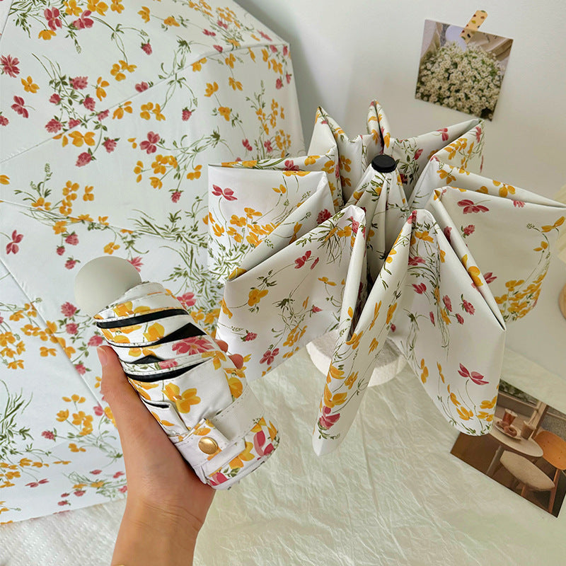 Damen Faltbarer Sonnenschutzschirm mit Blumendesign Karnz