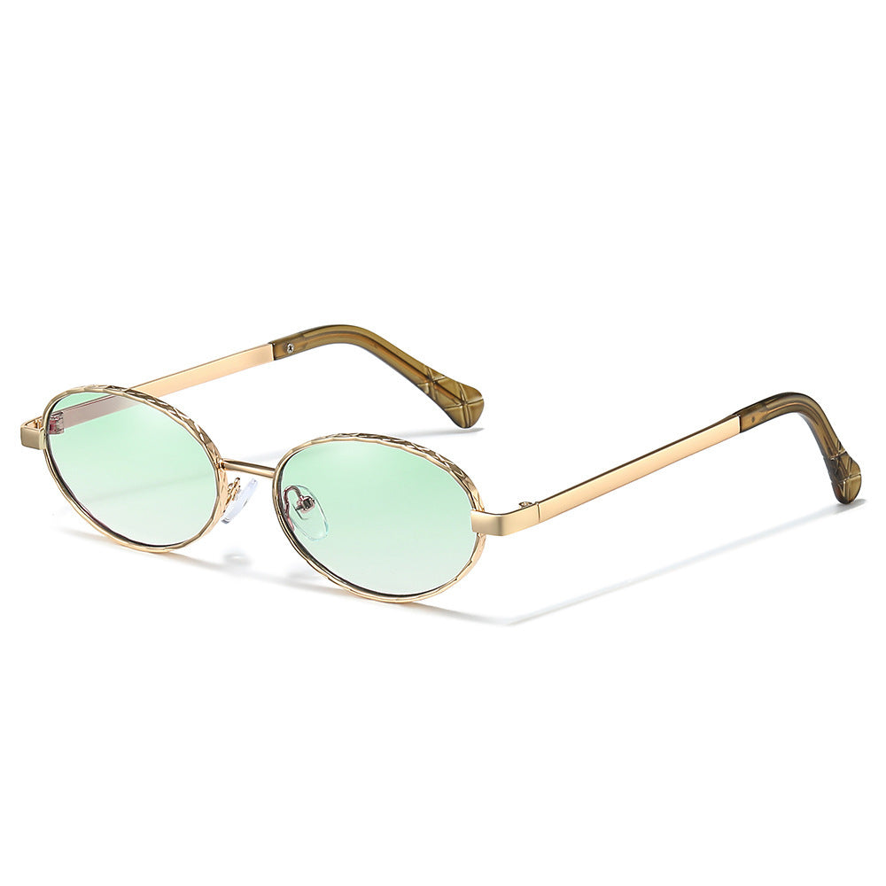 Sleek Oval Frame Sonnenbrille Karnz