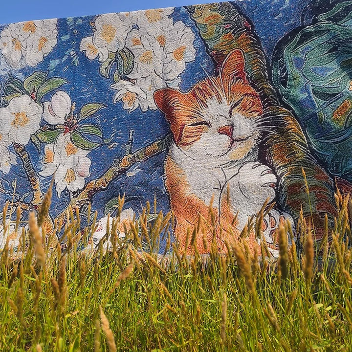 Künstlerische katzenmotivierte Wandteppich-Decke