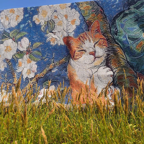 Künstlerische katzenmotivierte Wandteppich-Decke