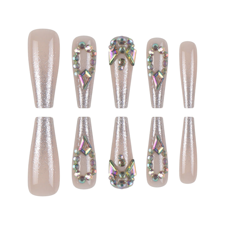 Rhinestone-verzierte Stiletto Press-On Nägel Karnz