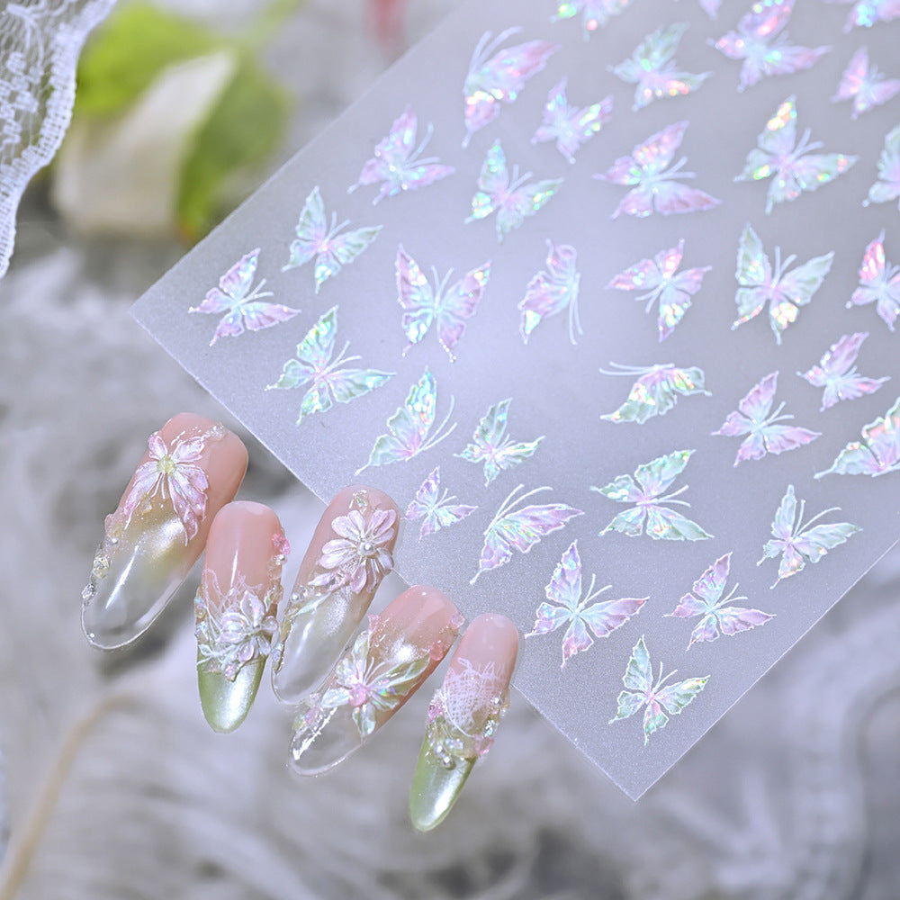 Iridescent Butterfly Nail Art Aufkleber