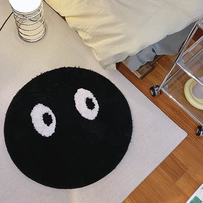 Runder Plüschaugen Design Bereich Teppich Karnz