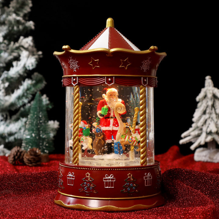 Nostalgische Weihnachtslaterne mit bewegter Szenen Karnz
