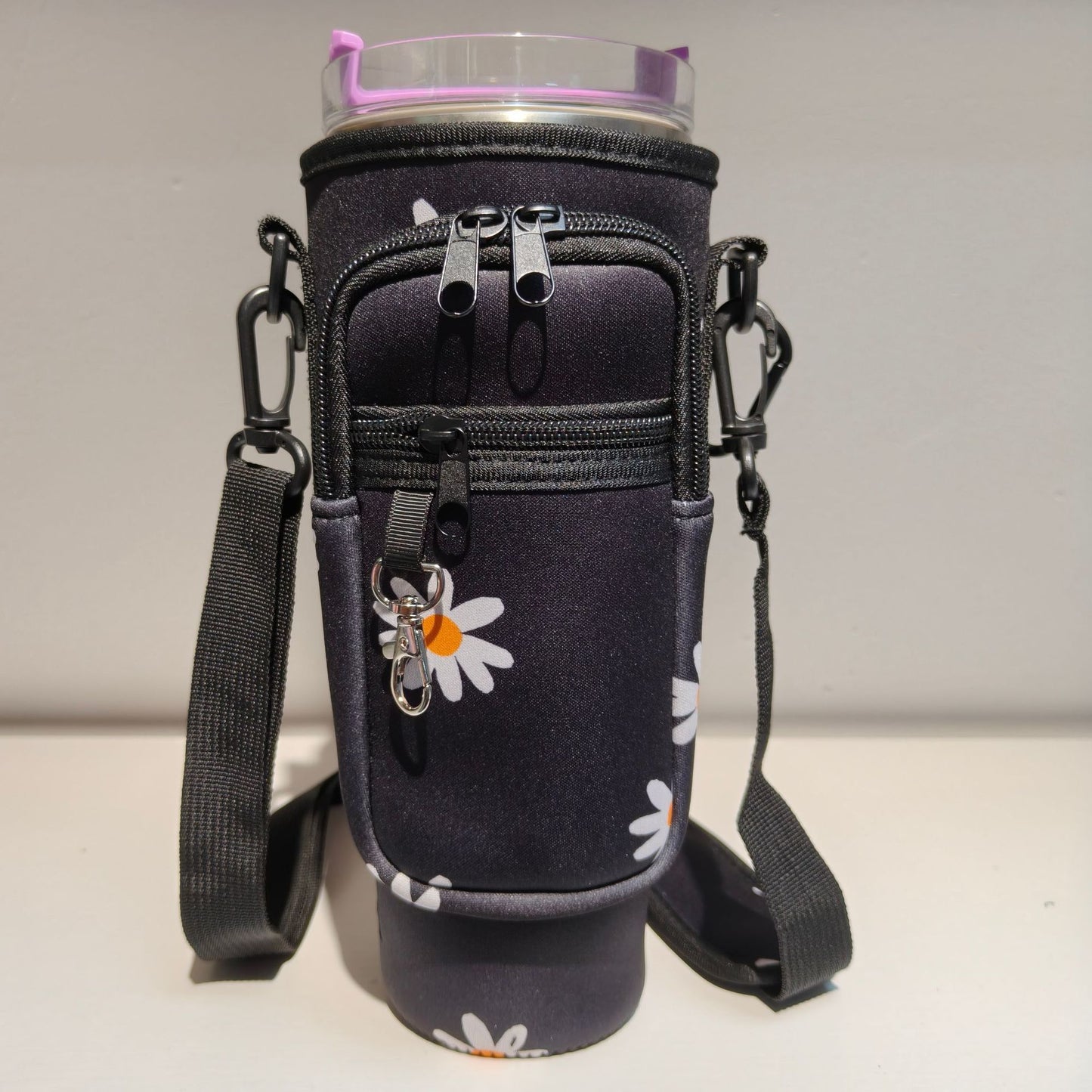 Damen trendige und glitzernde Trinkflasche mit Umhängetasche Karnz