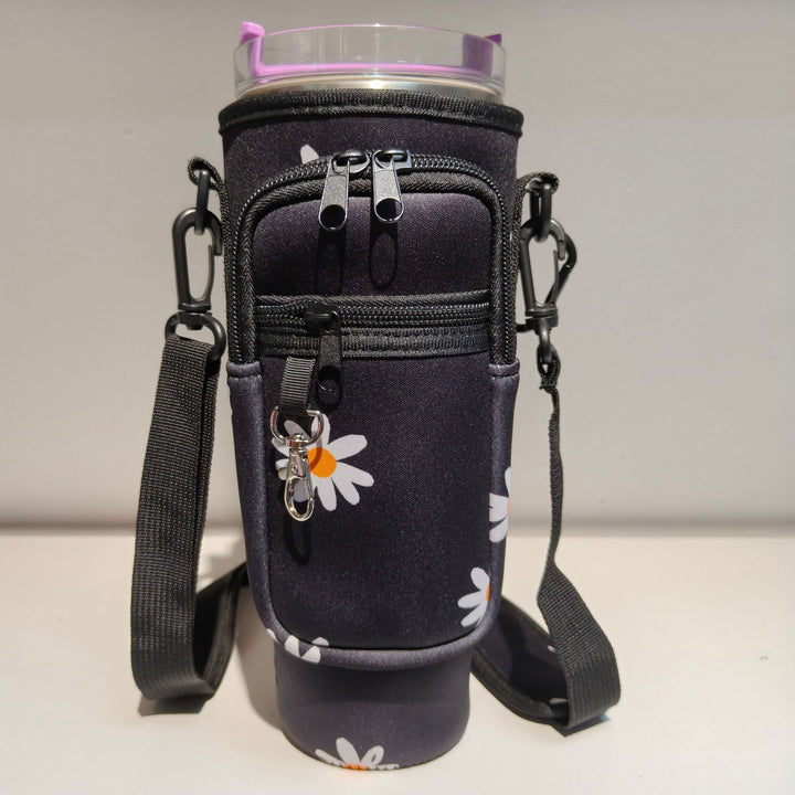 Damen trendige und glitzernde Trinkflasche mit Umhängetasche Karnz